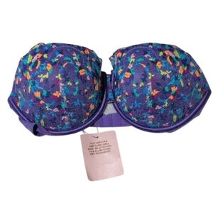 NWT Savage X Fenty Vibrant Confetti Unlined Lace Bra 32DDD 34DD Boho